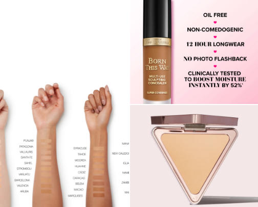 Dry Skin friendly makeup products cover photo collage