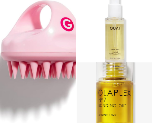 hair care products and accessories 🫧 cover photo collage