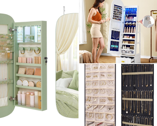 Jewelry organizers cover photo collage