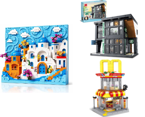 🏘️ Miniature Building Sets: Shops, Architecture, Book Nooks & Tiny Worlds cover photo collage