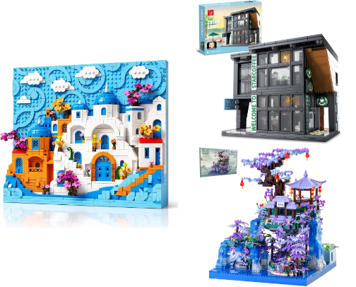 🏘️ Miniature Building Sets: Shops, Architecture, Book Nooks & Tiny Worlds cover photo collage