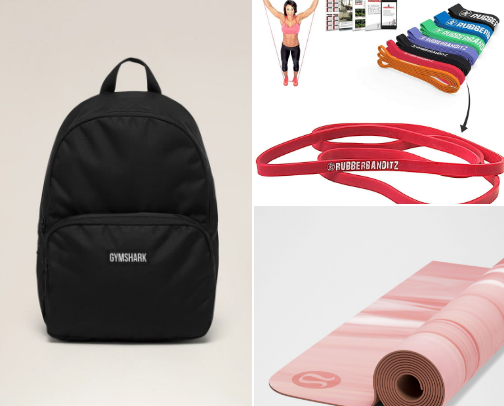 Gym must-haves & "just in cases" cover photo collage