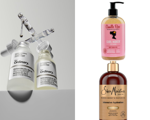 Hair care and styling products for curly hair cover photo collage
