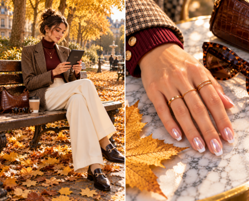 Autumn Capsule Wardrobe: Tailored Plaid & Burgundy Knit cover photo collage