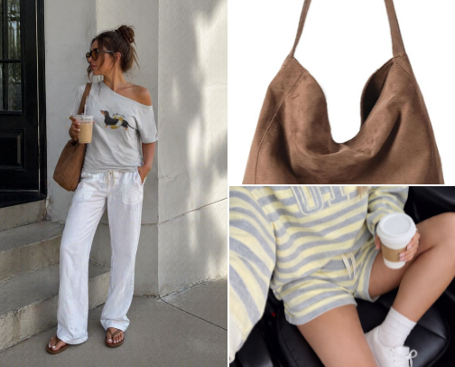 Casual coffee grab ☕️🧥👜 cover photo collage