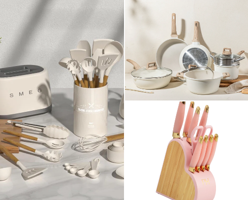 Aesthetic Kitchen supplies cover photo collage