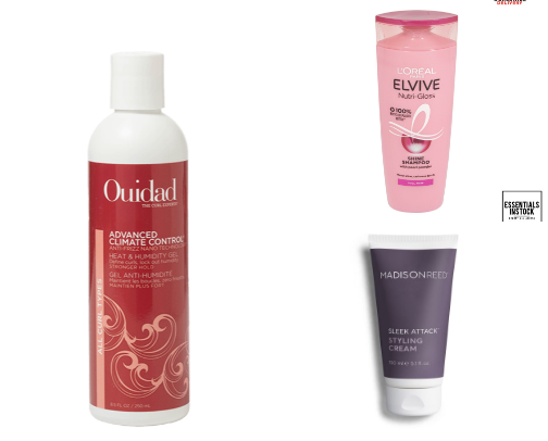 Best hair products to reduce frizz, creat shine, and that smell amazing! cover photo collage
