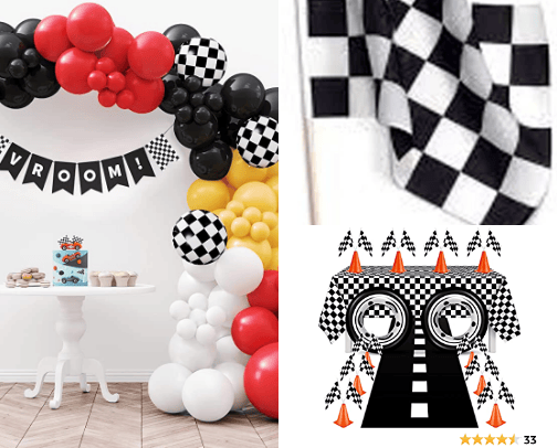 Race Car Theme Party Decorations cover photo collage
