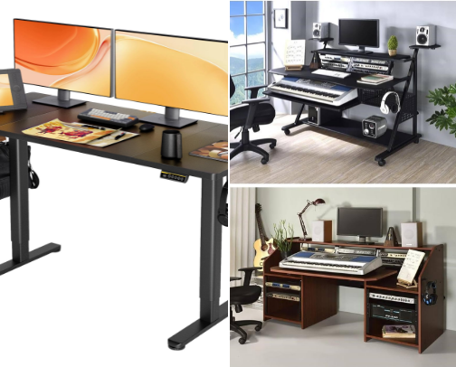 My suggested recording desk for the studio cover photo collage