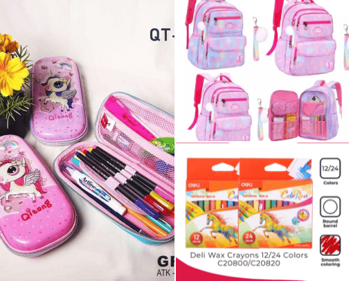 perlengkapan sekolah cover photo collage