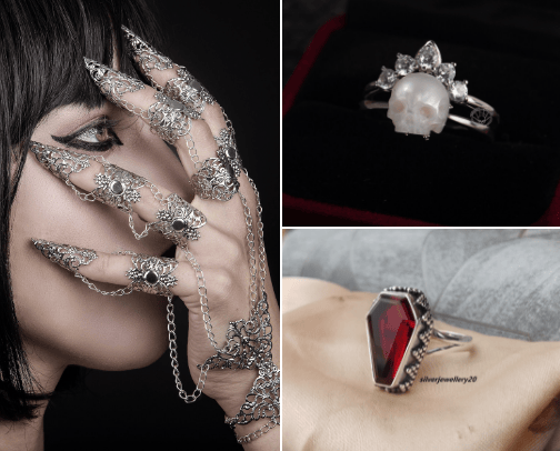 Gothic jewelry cover photo collage