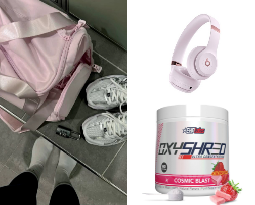 Gym bag essentials 🏋🏻‍♀️🎀✨ cover photo collage