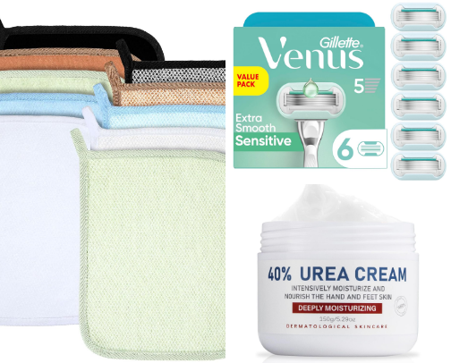 shower/hygiene necessities cover photo collage