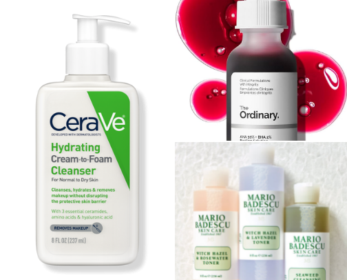 Products for flawless makeup cover photo collage