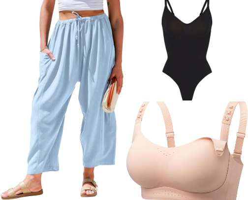 Postpartum clothes cover photo collage