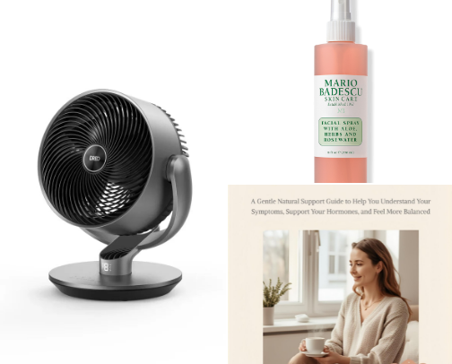 Hot Flash Relief Kit for Perimenopause that Actually Cools Me Down cover photo collage