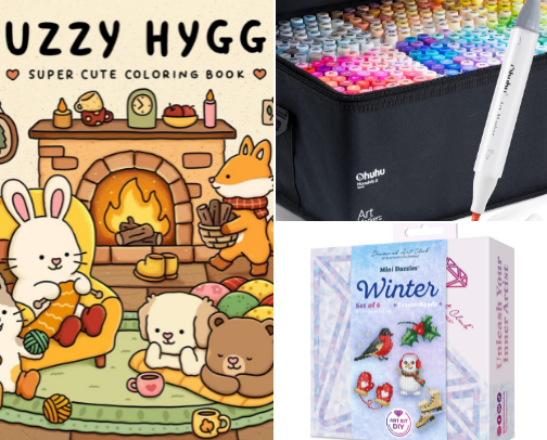 Cozy hobbies cover photo collage