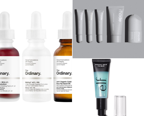 Skin products cover photo collage