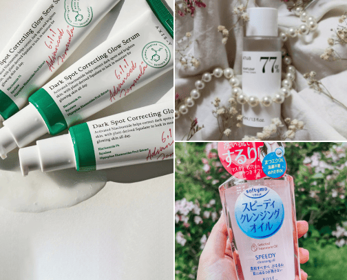 Skincare products cover photo collage