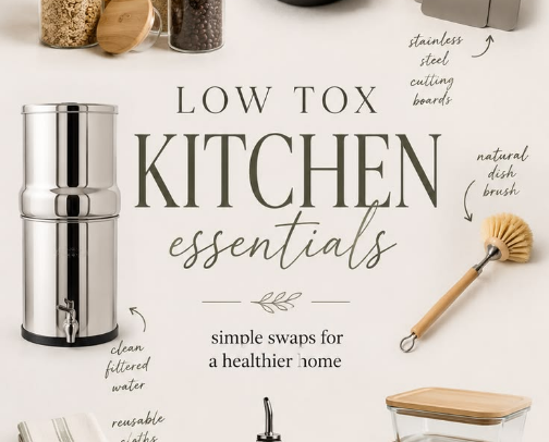 Clean Kitchen, Clean Body. Non-Toxic Swaps That Matter cover photo collage