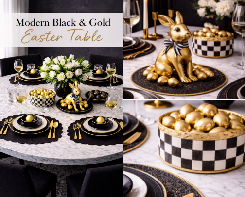 Modern Easter Table (Black + White, Elevated) cover photo collage
