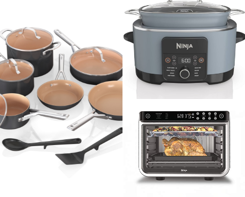Ryobi  builds and cleans and ninja blends and cooks cover photo collage