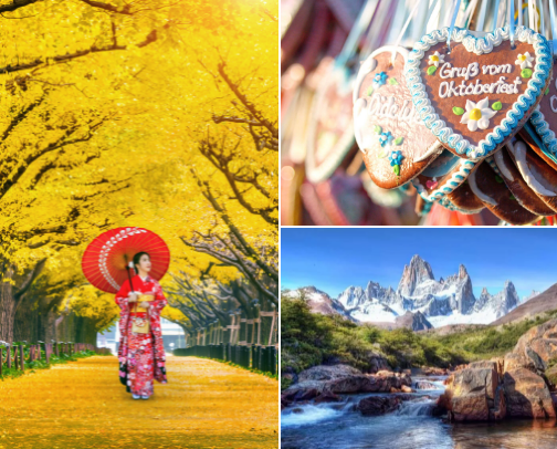20 Dreamy Fall Destinations Around the World 🍁 cover photo collage