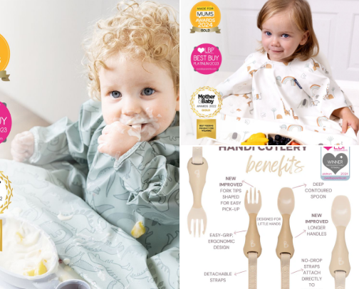 Baby Feeding & Weaning Essentials – Bibado Bibs, Utensils & Mealtime Sets cover photo collage