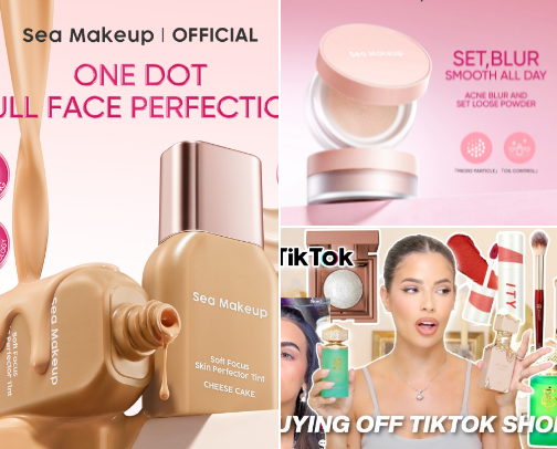 Produk sea make up cover photo collage
