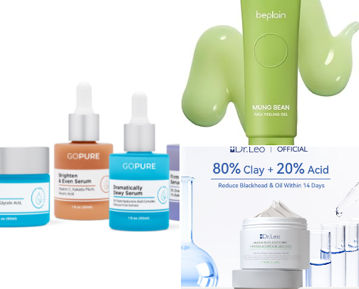 My skincare products from TikTok cover photo collage