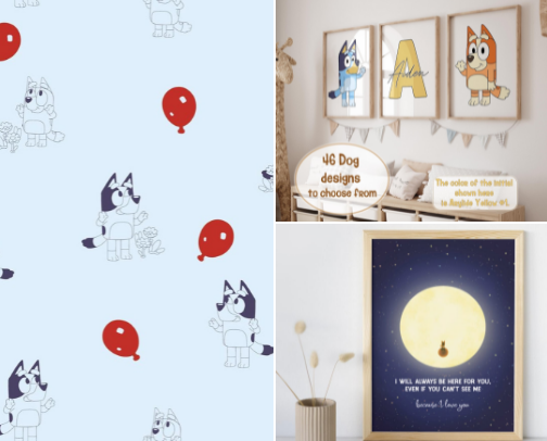 Bluey Themed Bedroom cover photo collage