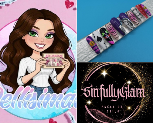 handmade press on nails from Etsy sellers that I adore! cover photo collage