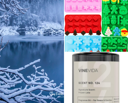 DIY Frozen Lake Christmas Wax Melts ❄️✨ cover photo collage
