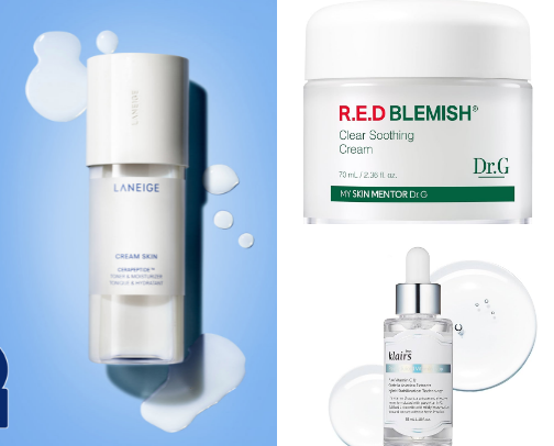 Skincare I love for acne-prone but dry skin cover photo collage