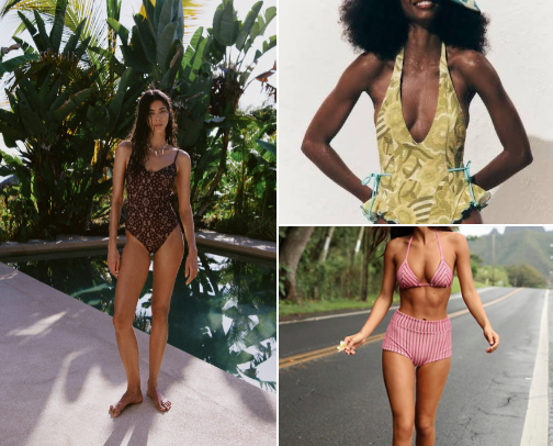 Elevated swimwear cover photo collage