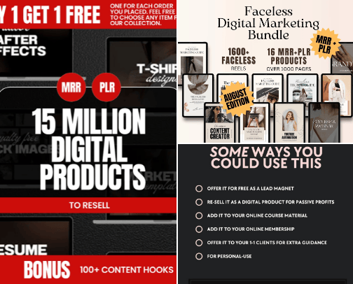 get PASSIVE INCOME from digital product cover photo collage