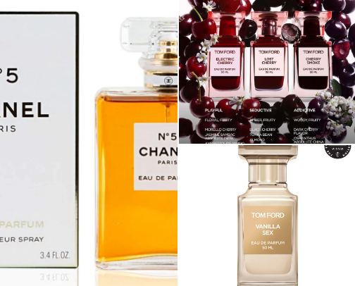 Women's perfume cover photo collage