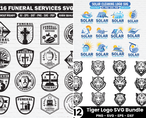 Logo svg bundle cover photo collage