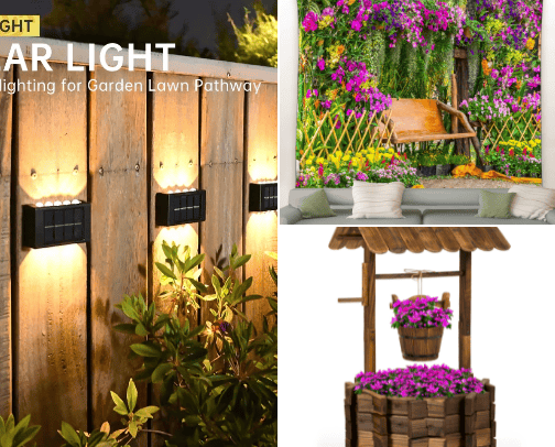 Yard decorations cover photo collage