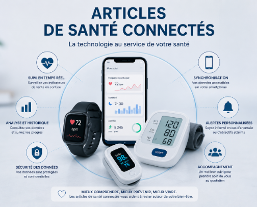 Appareils connecté et santé cover photo collage