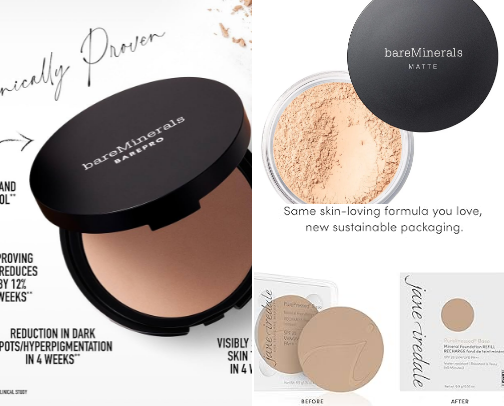 Mineral powder cover photo collage
