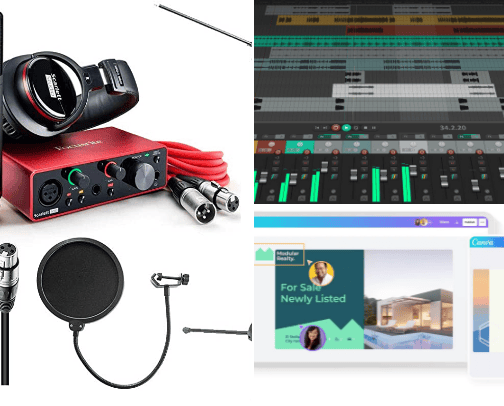 Home Studio Build + Distribution & Graphic Design cover photo collage