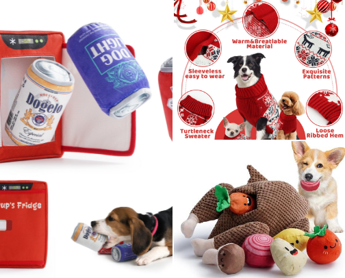 Holiday Dog Favorites: Thanksgiving, Christmas, Hanukkah cover photo collage