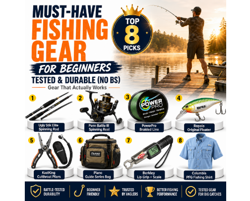 Must-Have Fishing Gear for Beginners: Tested & Durable cover photo collage