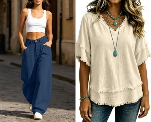 ✅ Verified Plastic-Free: Elevate your Wardrobe with High Frequency Cotton Linen Clothing! cover photo collage