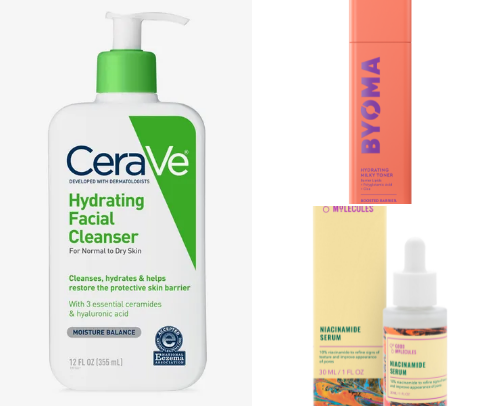 Skincare routine cover photo collage