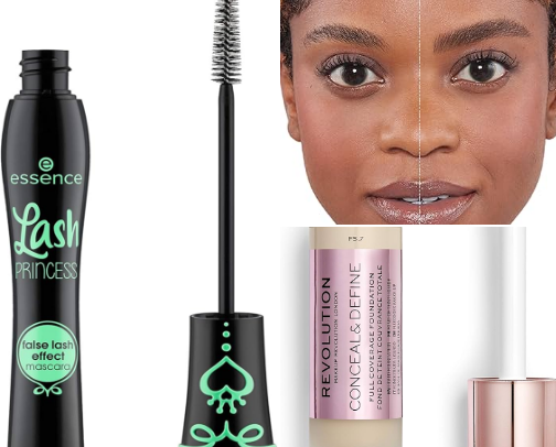 Makeup products cover photo collage