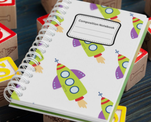Composition Notebook Graphic Design Templates cover photo collage