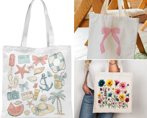 Cute Tote Bags for College | Aesthetic, Practical & Laptop-Friendly cover photo collage