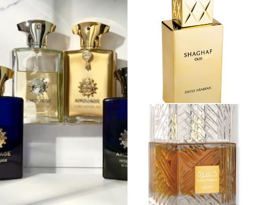 Luxury and high class perfumes for both men and women cover photo collage